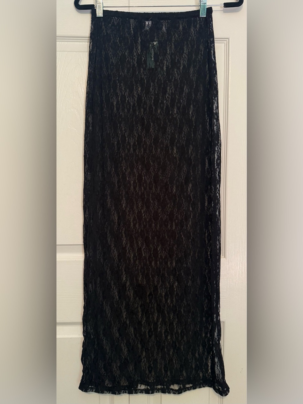 Black Lace Maxi Skirt - Women's Elegant Overlay